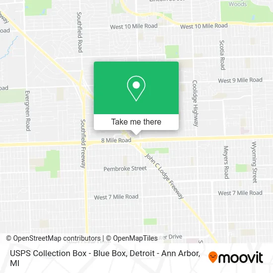 USPS Collection Box - Blue Box map