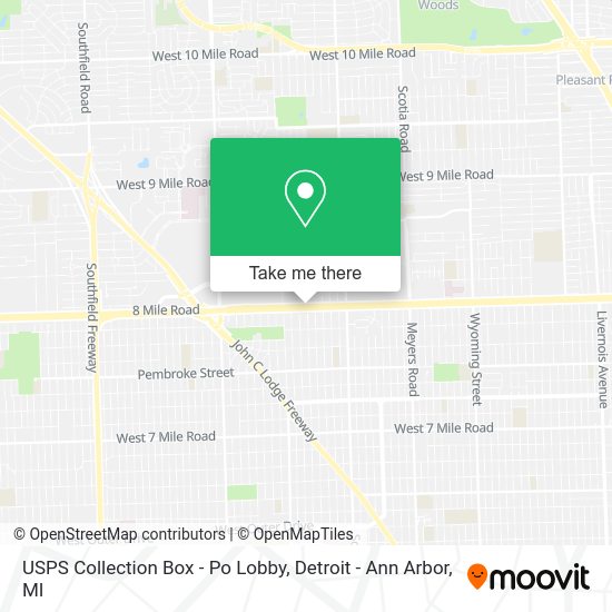 USPS Collection Box - Po Lobby map