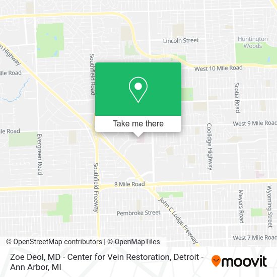 Zoe Deol, MD - Center for Vein Restoration map