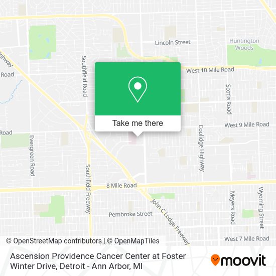 Mapa de Ascension Providence Cancer Center at Foster Winter Drive