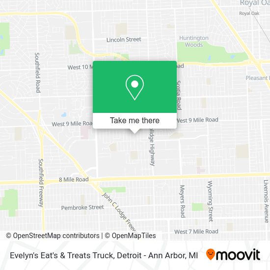 Evelyn's Eat's & Treats Truck map