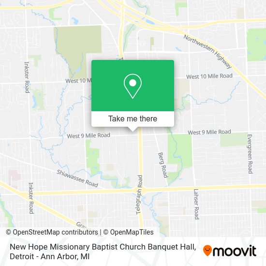 New Hope Missionary Baptist Church Banquet Hall map