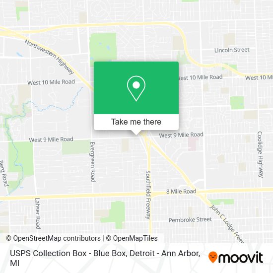 Mapa de USPS Collection Box - Blue Box