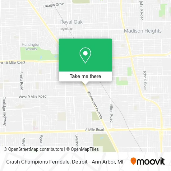 Crash Champions Ferndale map