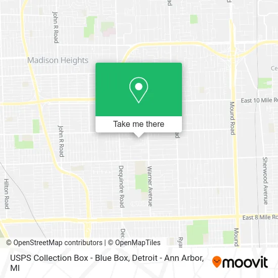 USPS Collection Box - Blue Box map