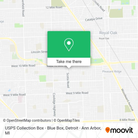 USPS Collection Box - Blue Box map