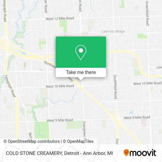 COLD STONE CREAMERY map