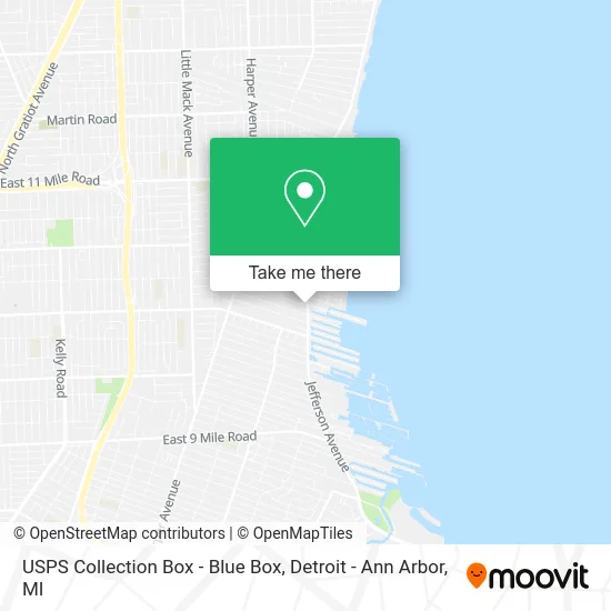 USPS Collection Box - Blue Box map