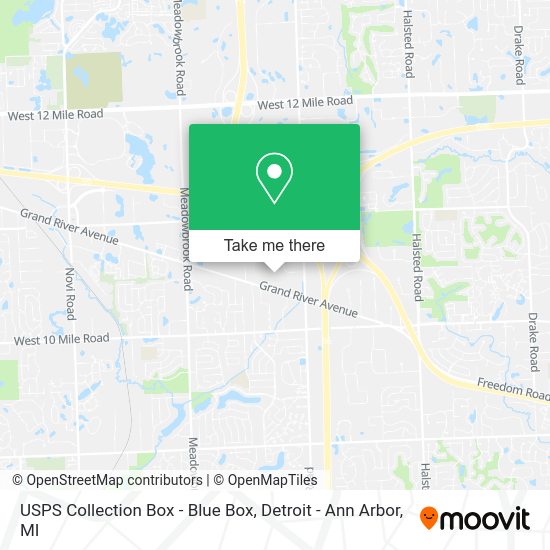 USPS Collection Box - Blue Box map