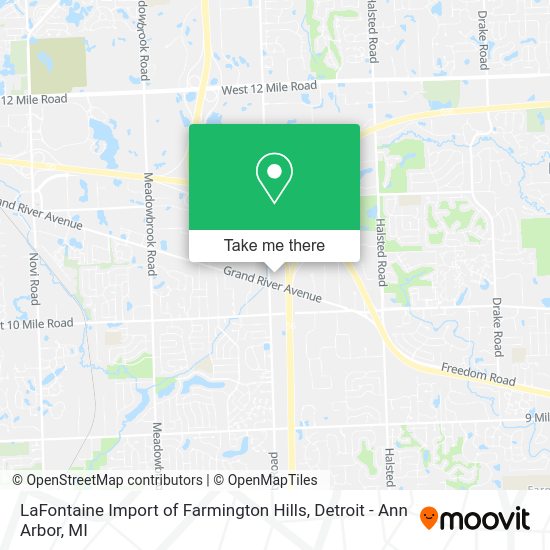 LaFontaine Import of Farmington Hills map