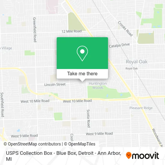 USPS Collection Box - Blue Box map