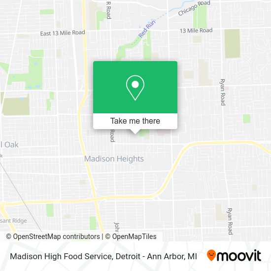 Madison High Food Service map
