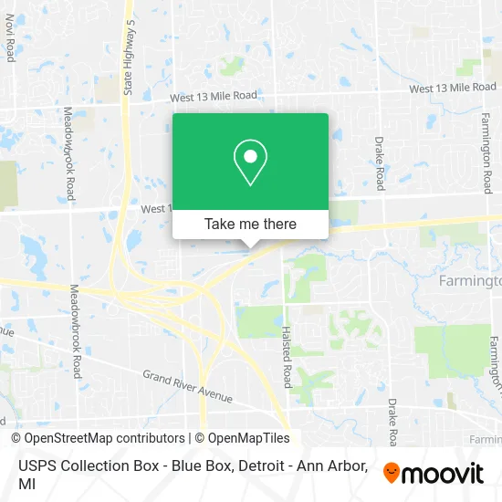 USPS Collection Box - Blue Box map