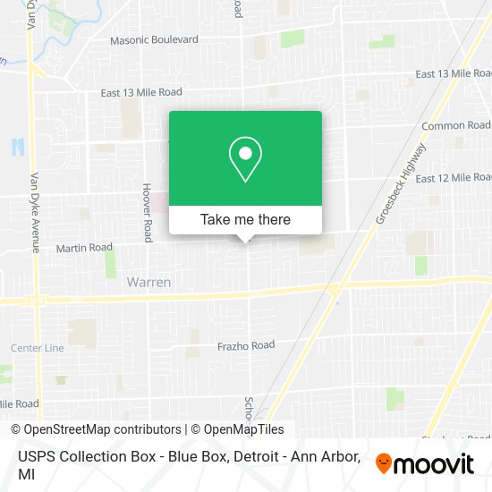 USPS Collection Box - Blue Box map