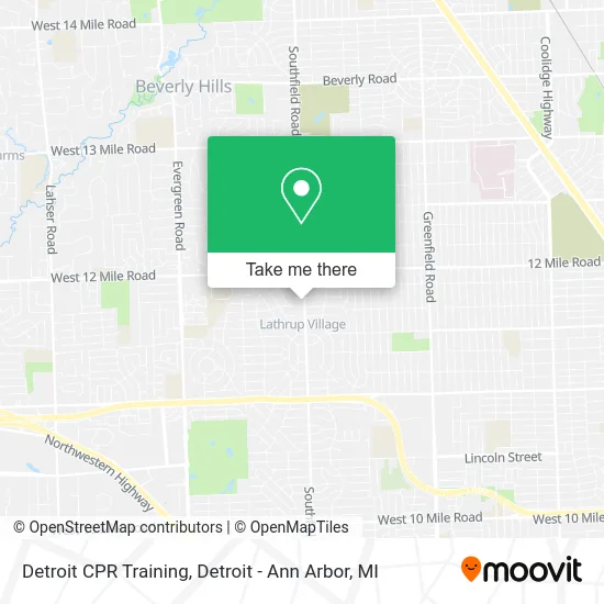 Detroit CPR Training map