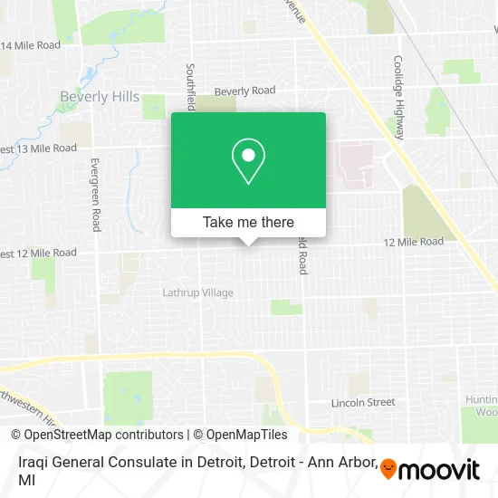 Iraqi General Consulate in Detroit map