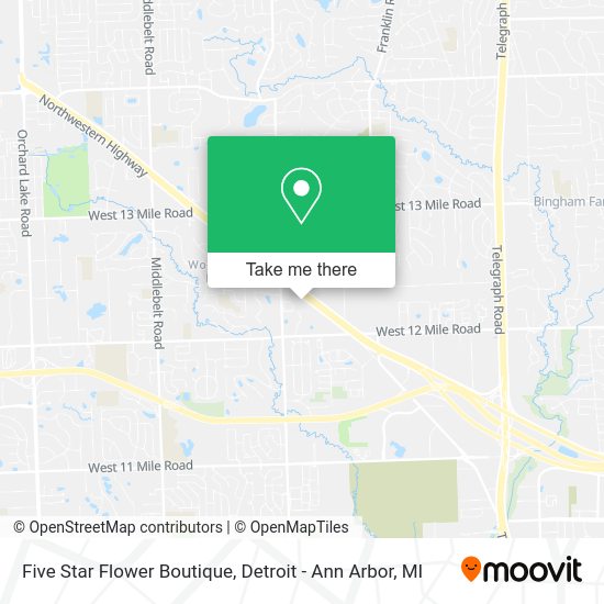 Five Star Flower Boutique map