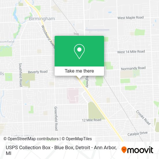 USPS Collection Box - Blue Box map