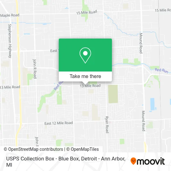 USPS Collection Box - Blue Box map