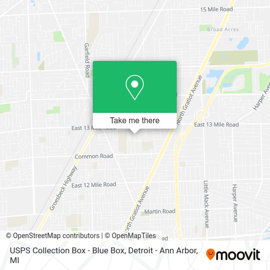 Mapa de USPS Collection Box - Blue Box