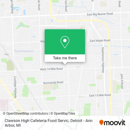 Mapa de Clawson High Cafeteria Food Servic