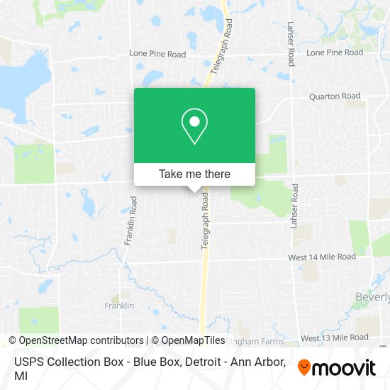 USPS Collection Box - Blue Box map