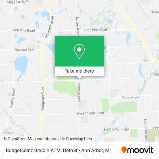 Mapa de Budgetcoinz Bitcoin ATM
