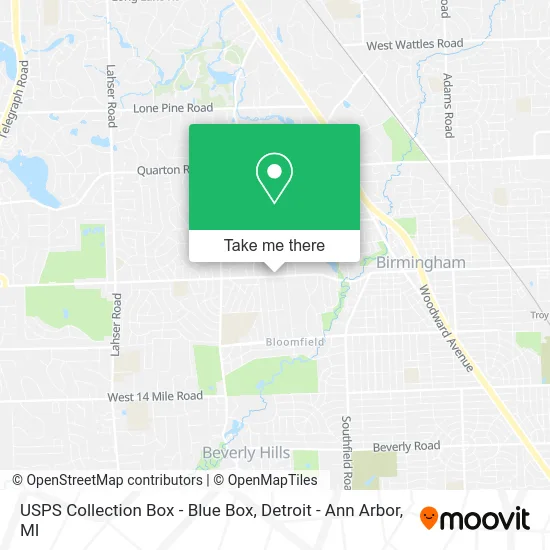 USPS Collection Box - Blue Box map