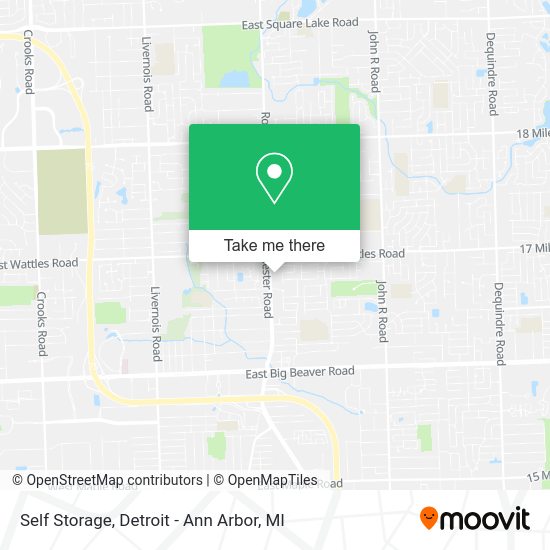 Self Storage map