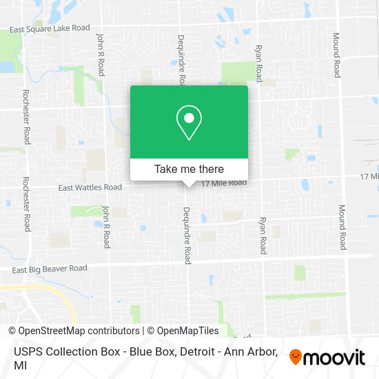 Mapa de USPS Collection Box - Blue Box