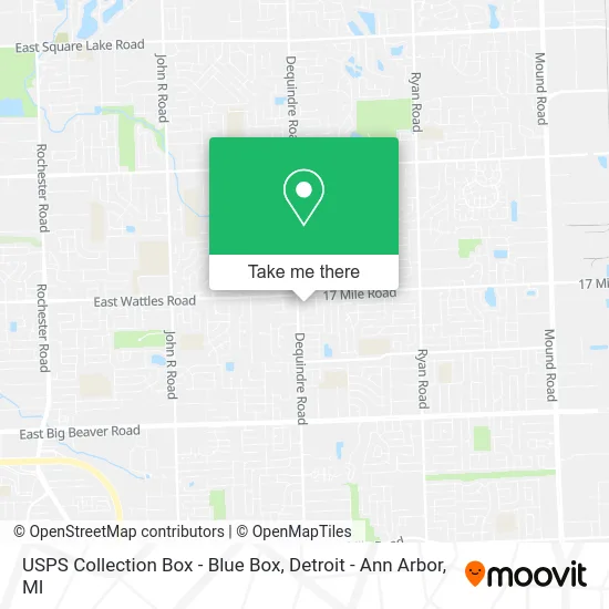 USPS Collection Box - Blue Box map
