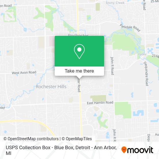 Mapa de USPS Collection Box - Blue Box