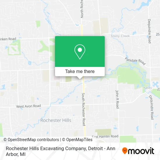 Rochester Hills Excavating Company map