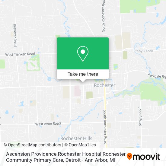 Ascension Providence Rochester Hospital Rochester Community Primary Care map