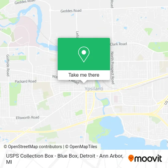 USPS Collection Box - Blue Box map