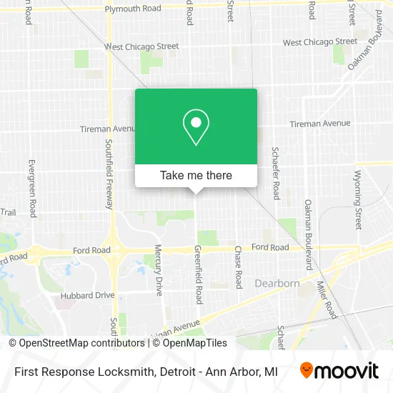 First Response Locksmith map