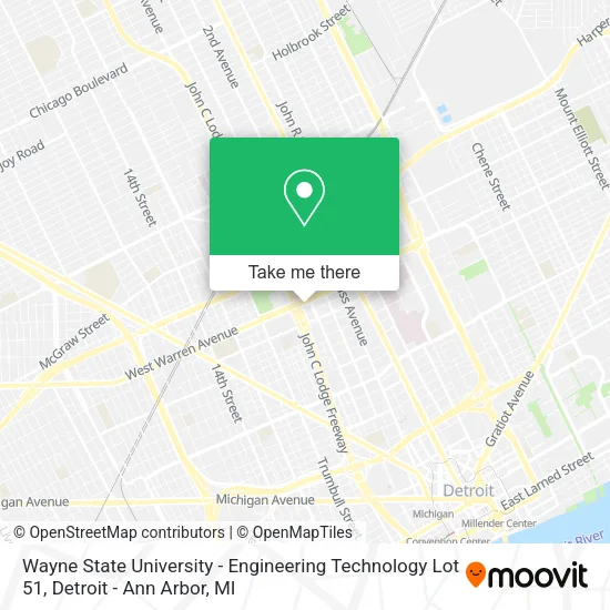 Wayne State University - Engineering Technology Lot 51 map