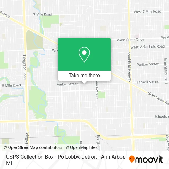 USPS Collection Box - Po Lobby map