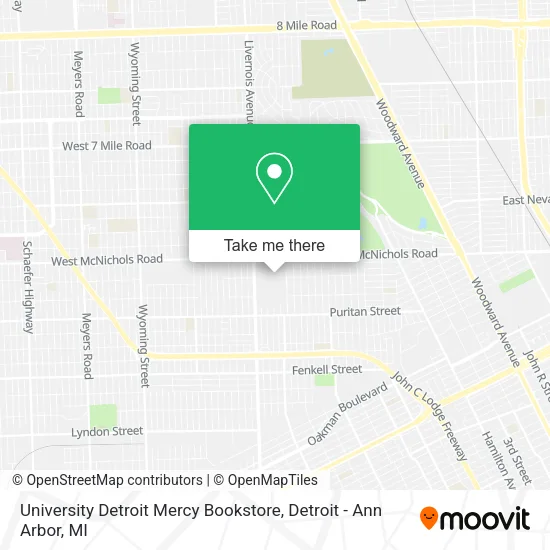 University Detroit Mercy Bookstore map