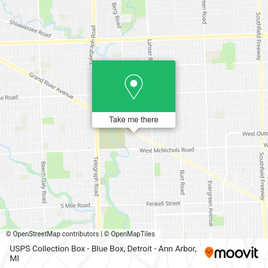 USPS Collection Box - Blue Box map
