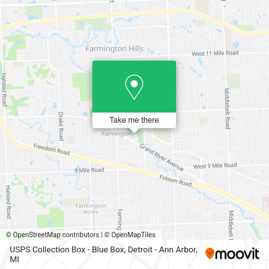 USPS Collection Box - Blue Box map