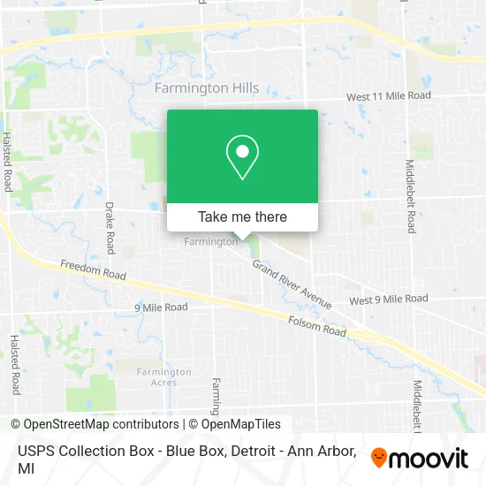 USPS Collection Box - Blue Box map