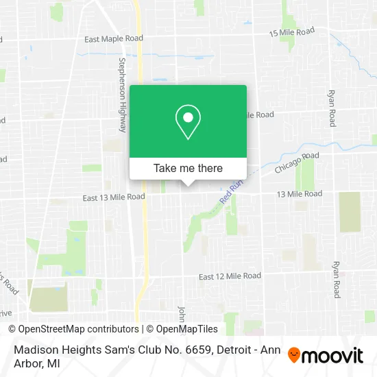 Mapa de Madison Heights Sam's Club No. 6659