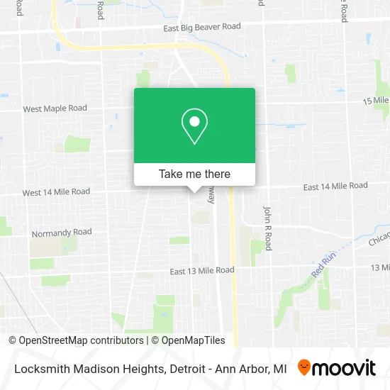 Locksmith Madison Heights map