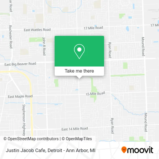 Justin Jacob Cafe map