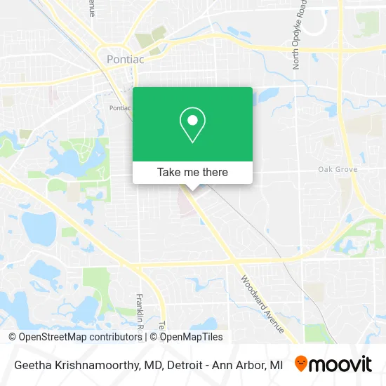 Geetha Krishnamoorthy, MD map