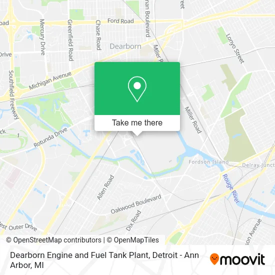 Dearborn Engine and Fuel Tank Plant map