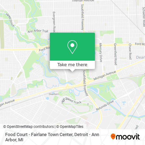 Mapa de Food Court - Fairlane Town Center