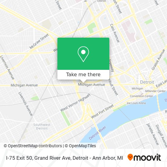 Mapa de I-75 Exit 50, Grand River Ave