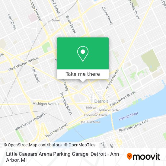Mapa de Little Caesars Arena Parking Garage